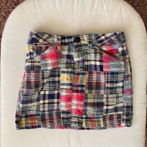 Girls Madras Plaid Mini Skirt